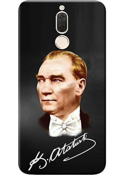 Huawei Mate 10 Lite Kılıf Desen Baskılı Silikon Kapak Mustafa Kemal Atatürk STK:391