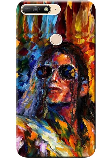 Huawei Y7 2018 Kılıf (LDN-L03) Desen Baskılı Silikon Kapak Michael Jackson STK:616