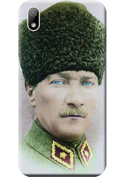 Huawei Y5 2019 Kılıf Desen Baskılı Silikon Kapak Mustafa Kemal Atatürk STK:392