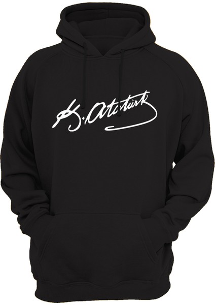 Atatürk Imza Baskılı 3 Ipl. Şardonlu %100 Pamuk, Içi Polar, Çok Kalın Sweatshirt