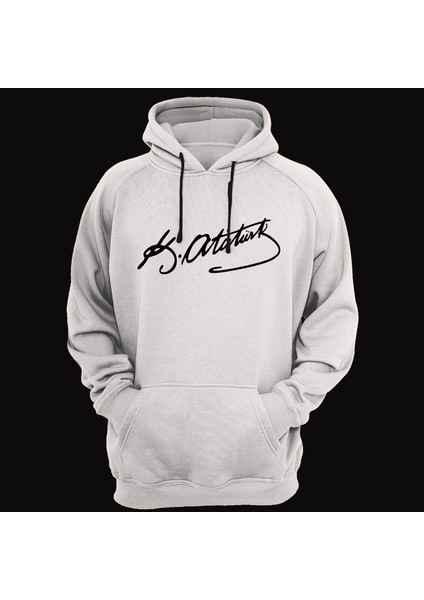 Atatürk Imza Baskılı 3 Ipl. Şardonlu %100 Pamuk, Içi Polar, Çok Kalın Sweatshirt