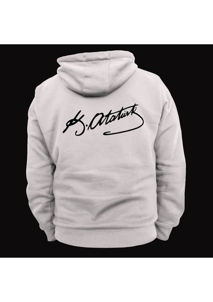 Atatürk Imza Baskılı 3 Ipl. Şardonlu %100 Pamuk, Içi Polar, Çok Kalın Sweatshirt