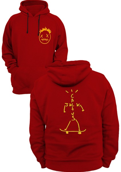 Cactus Jack Baskılı 3 Ipl. Şardonlu %100 Pamuk, Içi Polar, Çok Kalın Sweatshirt