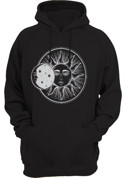 Ay ve Güneş Baskılı 3 Ipl. Şardonlu %100 Pamuk, Içi Polar, Çok Kalın Sweatshirt