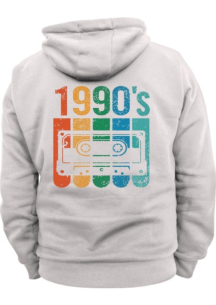 1990'LAR Baskılı 3 Ipl. Şardonlu %100 Pamuk, Içi Polar, Çok Kalın Sweatshirt