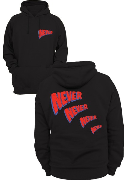 Never Baskılı 3 Ipl. Şardonlu %100 Pamuk, Içi Polar, Çok Kalın Sweatshirt