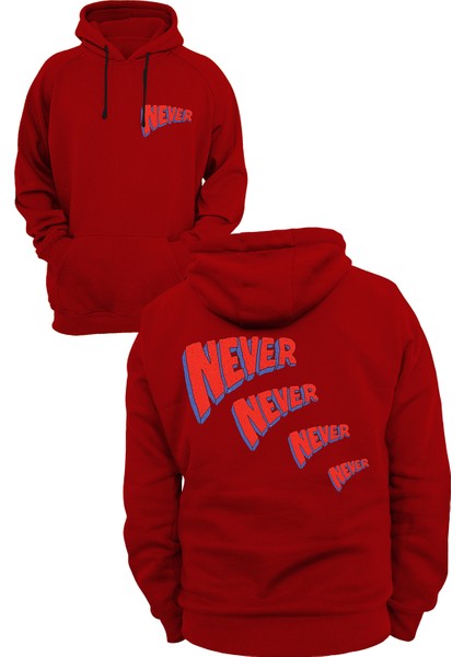 Never Baskılı 3 Ipl. Şardonlu %100 Pamuk, Içi Polar, Çok Kalın Sweatshirt