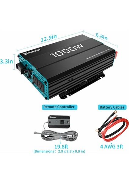 1000W Tam Sinüs 12V Invertör - Inverter