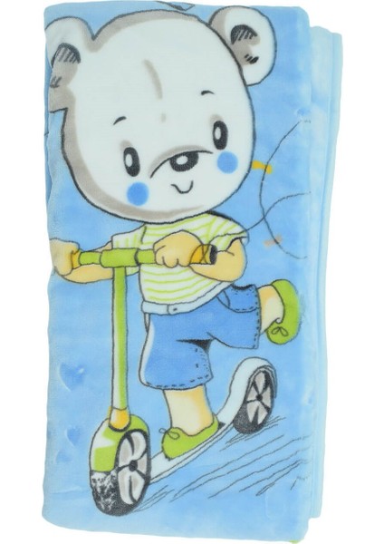 Süpersoft Ayıcık Desenli Bebek Battaniyesi