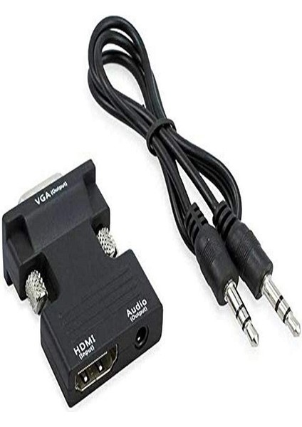 HDMI To VGA Ses Çıkışlı HDMI Dişi VGA Erkek HDMI VGA Çevirici