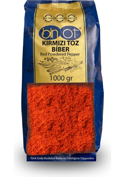 Kırmızı Toz Biber 1000GR Paket 1 kg