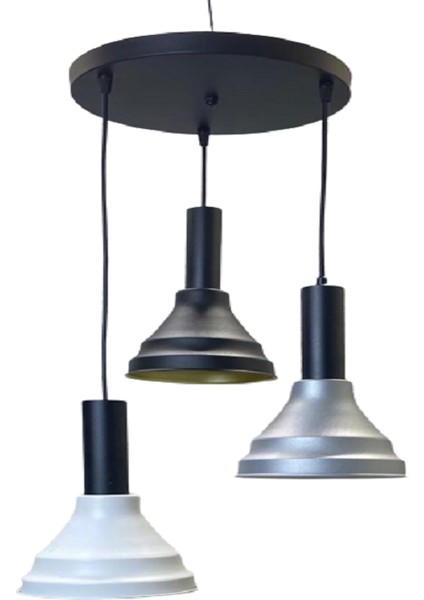 Vina Retro Metal Dekoratif 3 Lü Modern Rustik Sarkıt Avize