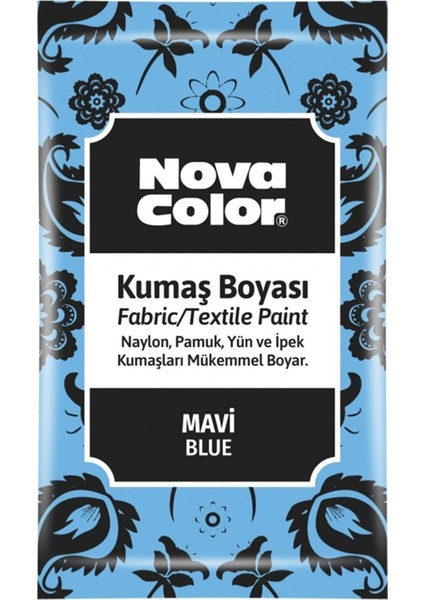 Nova Color Toz Kumaş Boyası 12 gr x 12 Adet Mavi NC-902