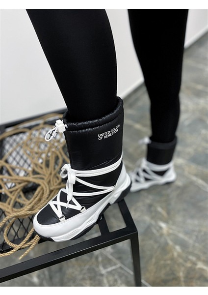 Benetton BN-30392 Siyah Beyaz Kar Botu