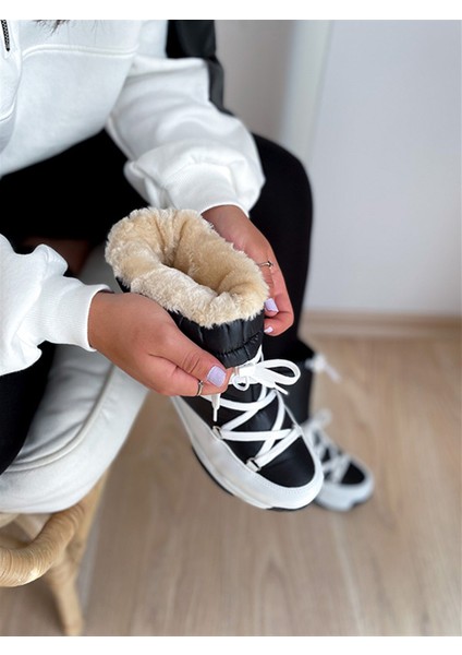 Benetton BN-30392 Siyah Beyaz Kar Botu fiyatları