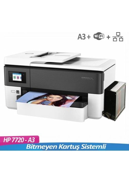 Officejet Pro 7720 A3 Yazıcı ve Bitmeyen Kartuş Sistemli