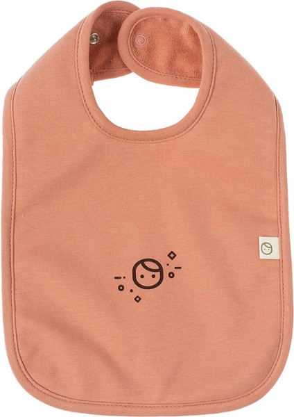 Organik Pamuk Sıvı Geçirmez Mama Önlüğü Pembe Planet Gusto