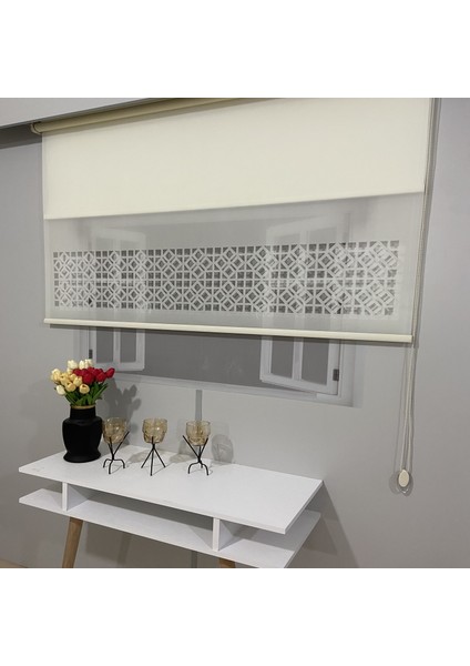 Volper LZR1050 Çift Mekanizmalı Lazer Kesim Tül ve Stor Perde Krem Ekru 180X260 fiyatları