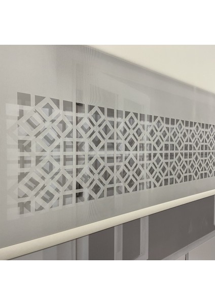 Volper LZR1050 Çift Mekanizmalı Lazer Kesim Tül ve Stor Perde Krem Ekru 200X260 modelleri