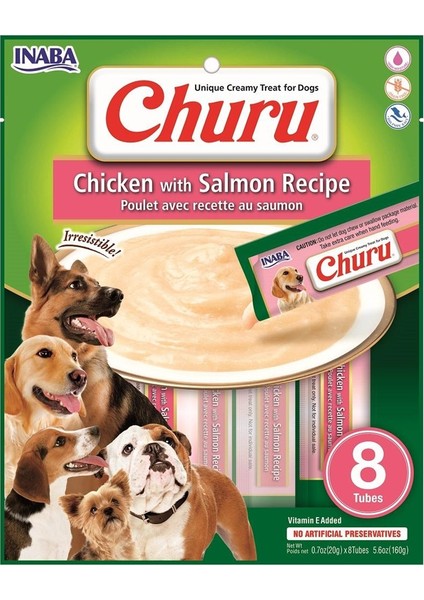 Ciao Churu Somonlu ve Tavuklu Tamamlayacı Köpek Ödül Maması 8 x 20 gr