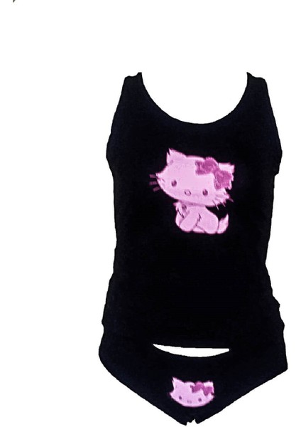 2359 Kadın Kalın Askılı %92 Pamuklu Atlet Külot Takım