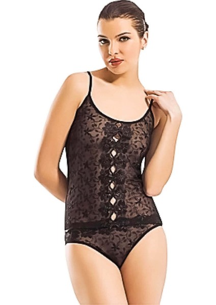 2435 Kadın Ip Askılı Dantelli Atlet Külot Takım