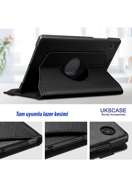 Samsung Galaxy Tab A8 10.5 (SM-X200-X205-X207) 360° Standlı Kılıf + Nano Cam Ekran Koruyucu Set