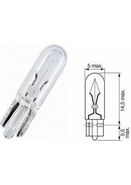 1987302824 12 Volt 1.2 Watt Küçük Dipsiz Ampul 25 Adet
