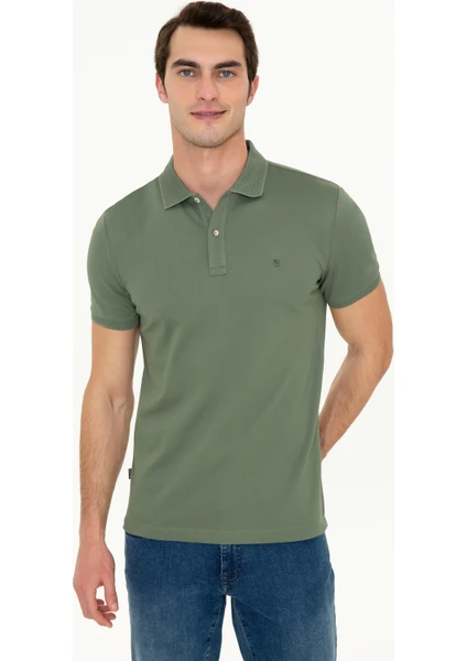 Pierre Cardin Erkek Haki Slim Fit Polo Yaka Merserize Tişört 50249879-VR027