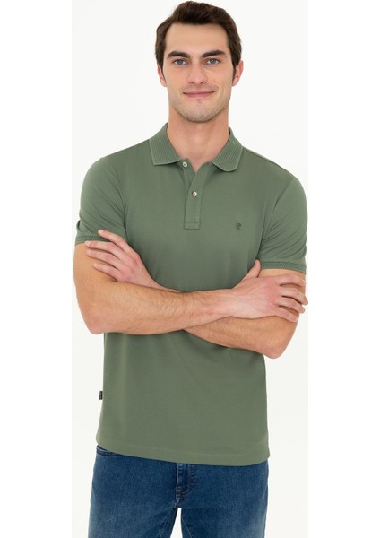 Pierre Cardin Erkek Haki Slim Fit Polo Yaka Merserize Tişört 50249879-VR027