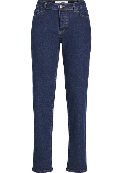 Jxseoul Straight Mw Cc3001 Noos Normal Bel Düz Koyu Mavi Kadın Denim Pantolon modelleri