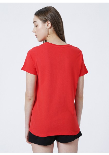 Bisiklet Yaka Regular Fit Kırmızı Kadın T-Shirt - K-Metis-Y fırsatları