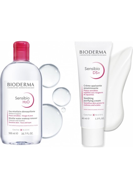 Sensibio H2o 500 Ml+Bioderma Sensibio Ds+ Cream 40 Ml