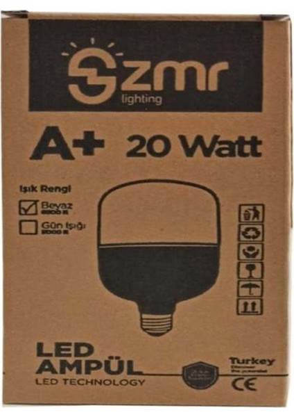 A+ 20W E27 LED Ampül Beyaz Işık 6500K Torch fırsatları