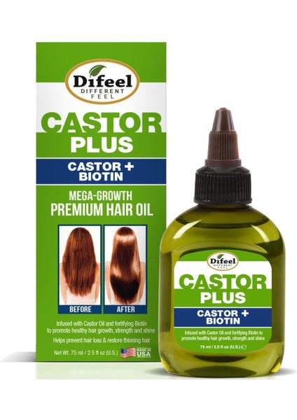 Castor + Biotin Yavaş Uzayan Saçlara Özel Saç Bakım Yağı 75ML