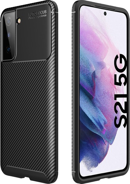 Samsung Galaxy S21 Fe 5g Için Karbonfiber Yumuşak Tpu Silikon Shockproof Koruma Kılıf Kapaklı (Yurt Dışından)