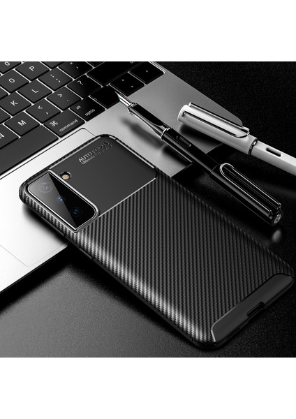 Samsung Galaxy S21 Fe 5g Için Karbonfiber Yumuşak Tpu Silikon Shockproof Koruma Kılıf Kapaklı (Yurt Dışından)
