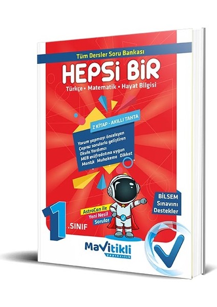 Mavi Tikli Yayıncılık 1. Sınıf Hepsi Bir Tüm Dersler Soru Bankası Bilsem Destekli