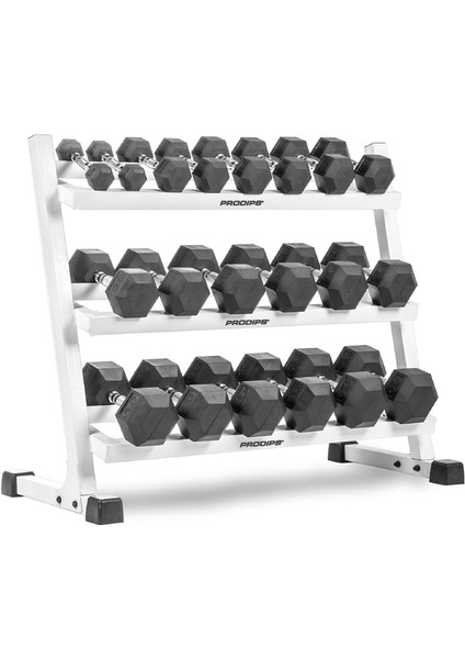 Dambıl Standı 3 Katlı Profesyonel Dambıl Rack ( Beyaz )