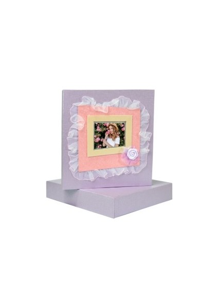 120'LİK Tül Desen Fotoğraf Albümü - Lila (10 x 15 Cm)