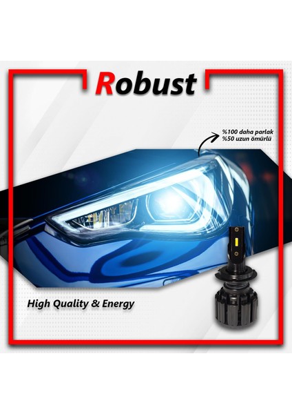 9006 LED Xenon Far Ampulü Yeni Nesil Mini 8000 Lumen 36 Watt