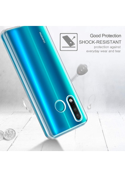 Huawei P30 Lite Kılıf Şeffaf Süper Silikon Kılıf + Esnek Nano Cam fırsatları