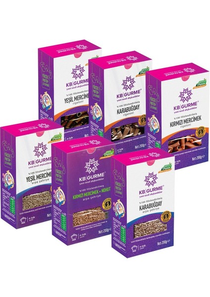 Glutensiz, Vegan Jumbo Makarna Rigatoni + Arpa Şehriye 200 gr x 6