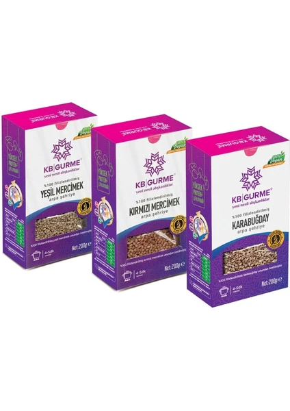 Kb Gurme Glutensiz Filizlendirilmiş Arpa Şehriye 200 gr x 3