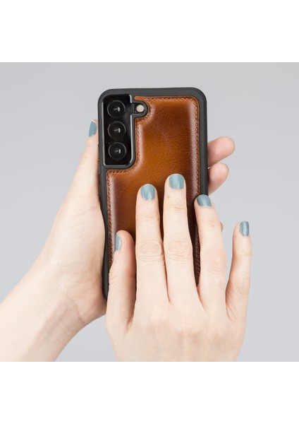 Samsung Galaxy S22 Uyumlu Deri Arka Kapak RST2EF Taba