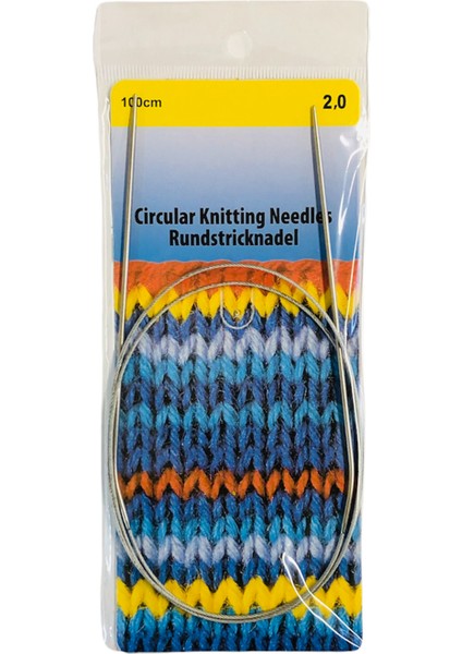 Çelik Telli Misinalı Şiş 100 cm 2 mm Örgü Şişi