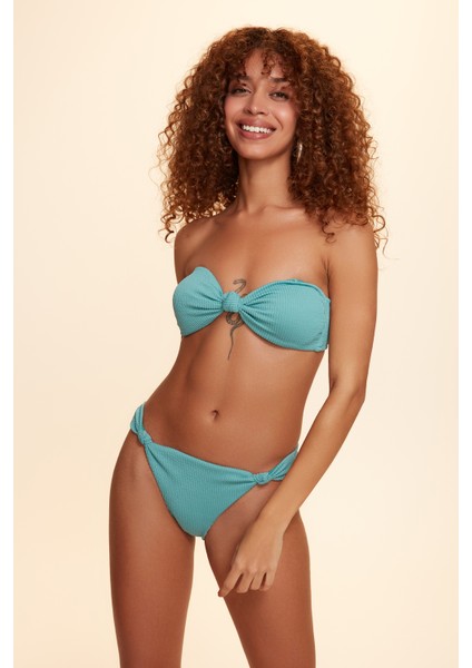 Leona Düğümlü Soft Straplez Bikini Tek Üst Nil Yeşili 229118