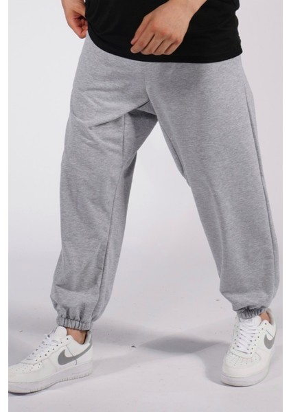 Büyük Beden Gri Oversize Eşofman Altı