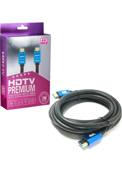 HDMI Kablo Gold 2.0V 2K 4K HDTV 3 mt SE-3M4K