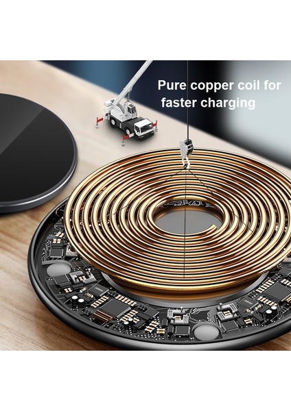 15 W Metal Yuvarlak Kablosuz Şarj Ayna Siyah fırsatları
